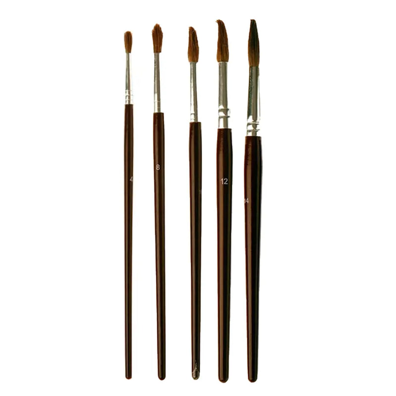 M.School 5-Pack Flat Paint Brushes in Blister Pack