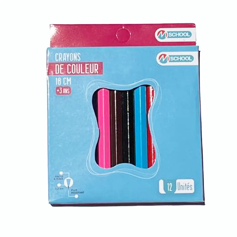 M.School Box of 12 Colored Pencils - 11 cm