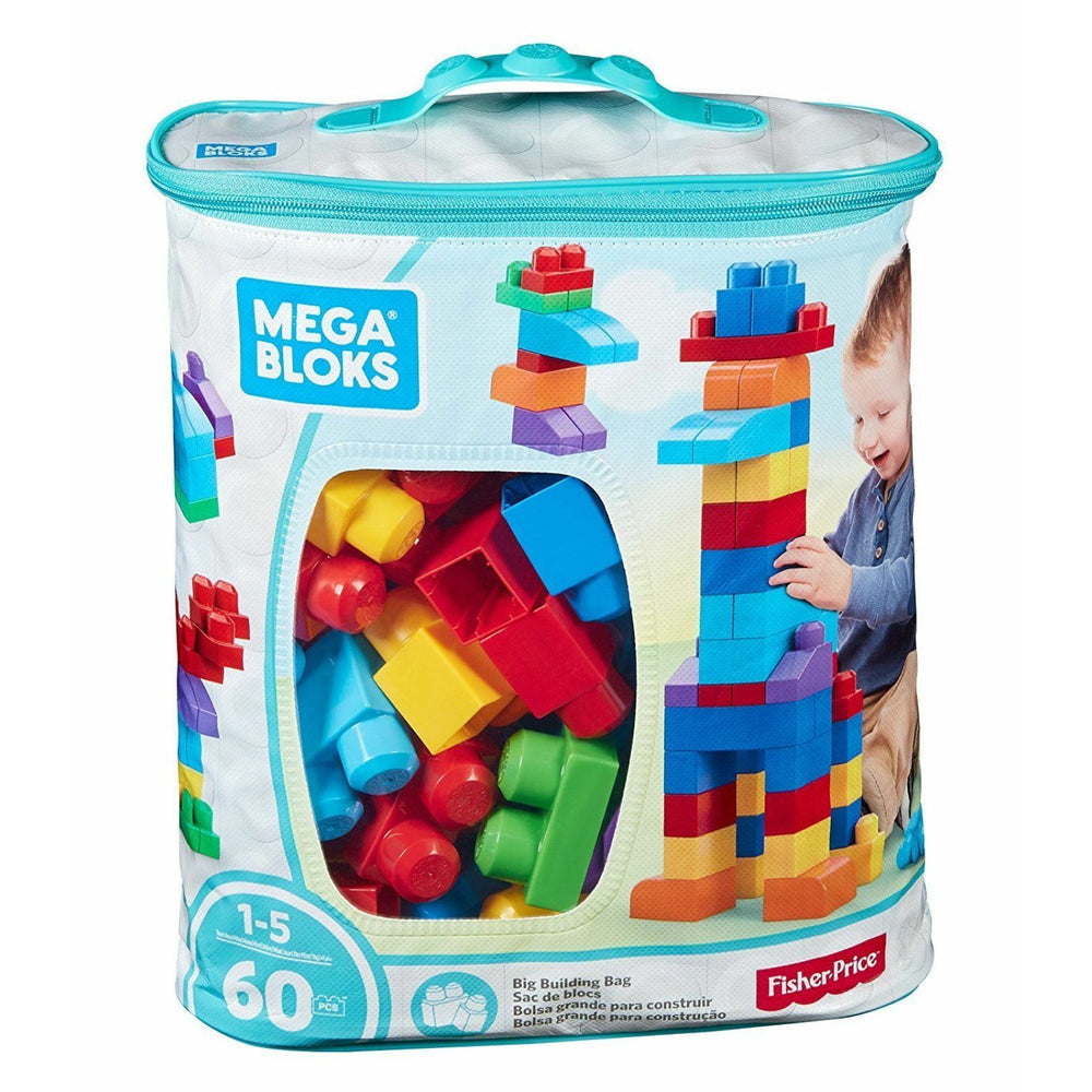 Mattel Mega Bloks Sac de 60 Blocs Bleu – 1A+