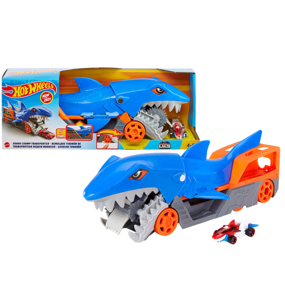Mattel Hot Wheels Transporteur Requin avec Voiture – 4A+