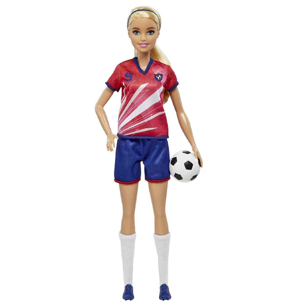 Mattel Barbie Poupée Footballeuse Blonde Maillot N°9 – 3A+