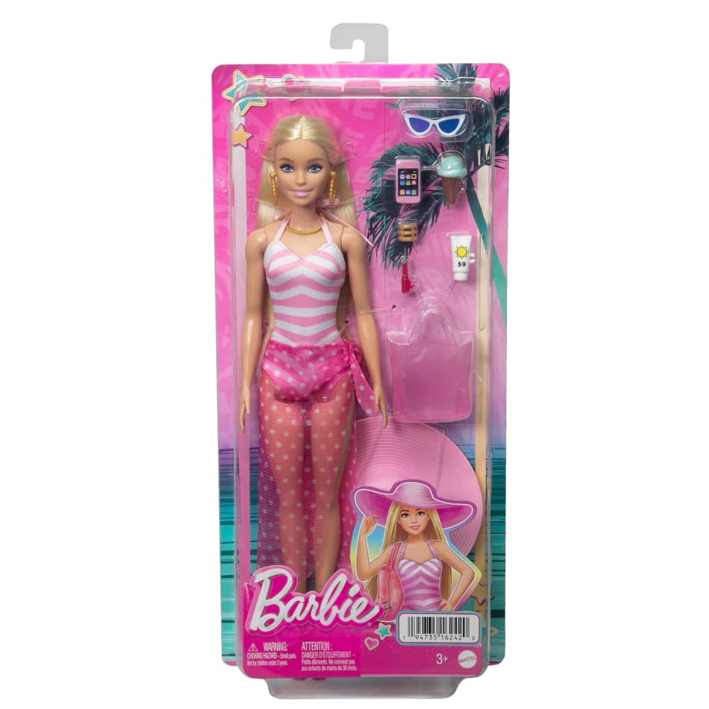 Mattel Barbie à la Plage Poupée et Accessoires – 3A+