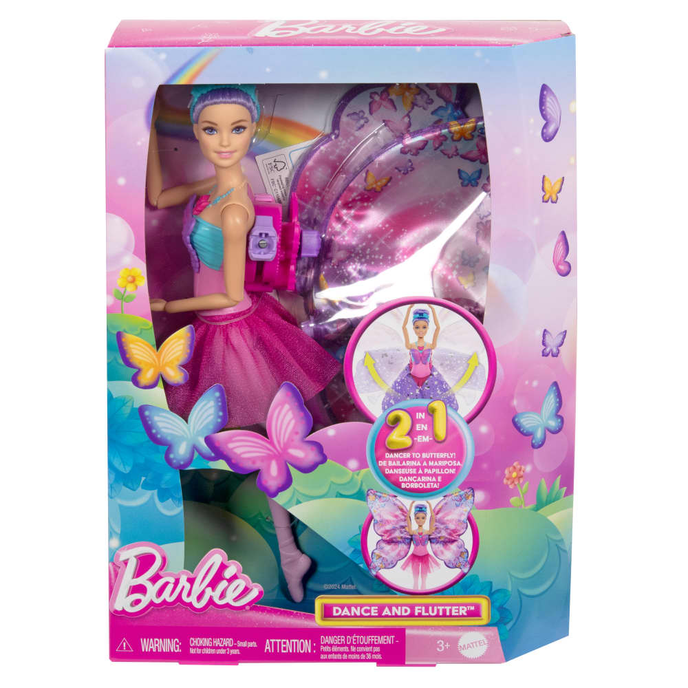 Mattel Barbie Dance and Flutter Poupée Danseuse Papillon 2-en-1 – 3A+