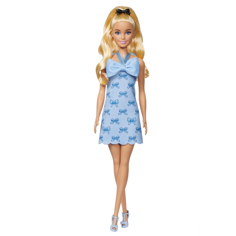 Mattel Barbie Fashionistas Poupée Robe Dos Nu Bleue à Nœuds – 3A+
