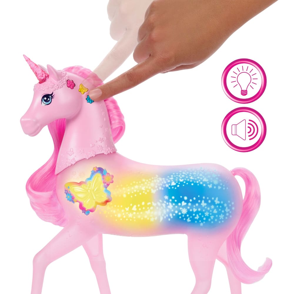 Mattel Barbie Sparkle Lights Licorne Interactive Lumières et Sons – 3A+