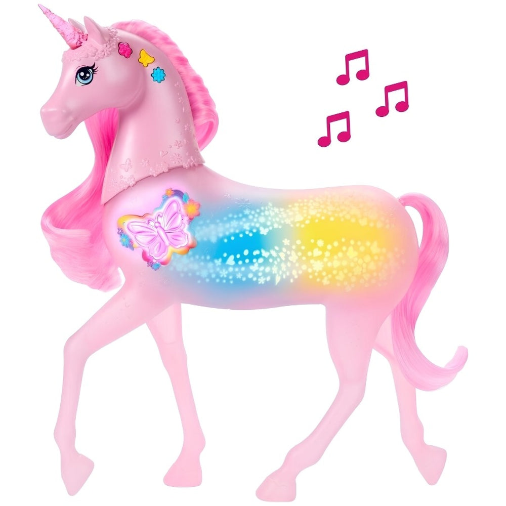 Mattel Barbie Sparkle Lights Licorne Interactive Lumières et Sons – 3A+