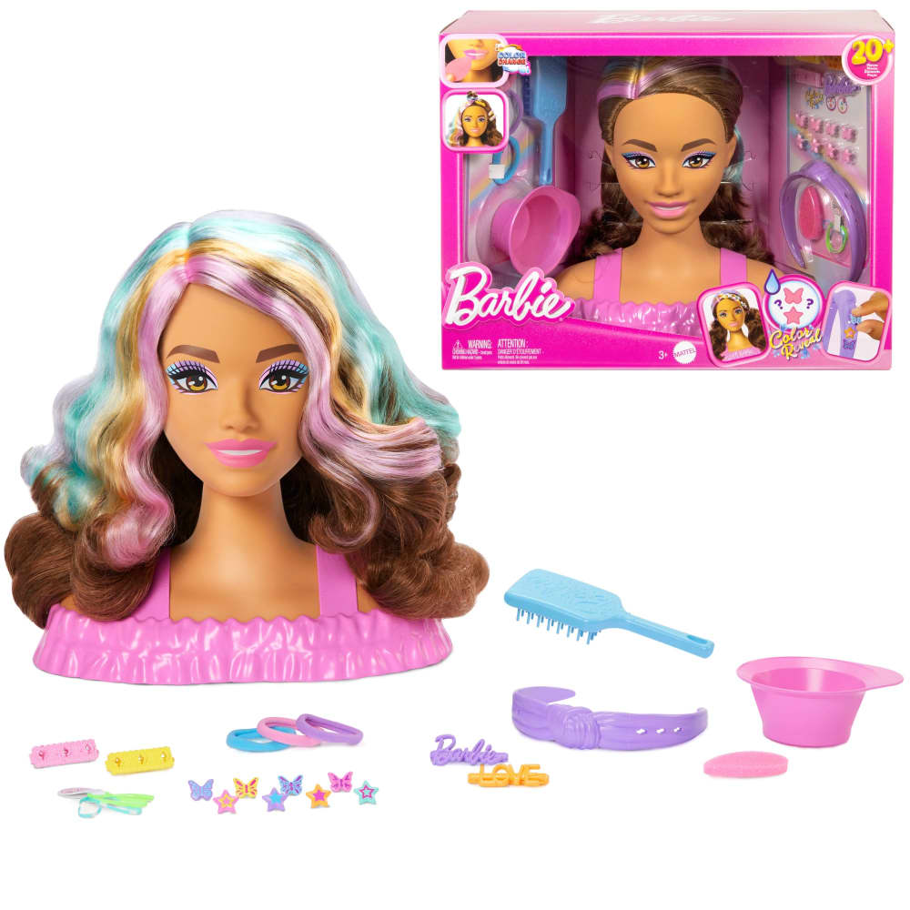 Mattel Barbie Tête à Coiffer Color Reveal Cheveux Bruns – 3A+