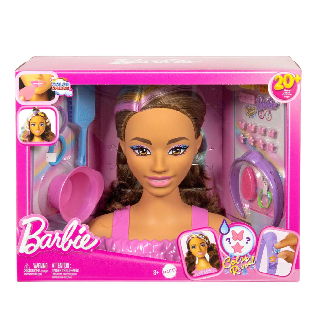 Mattel Barbie Tête à Coiffer Color Reveal Cheveux Bruns – 3A+