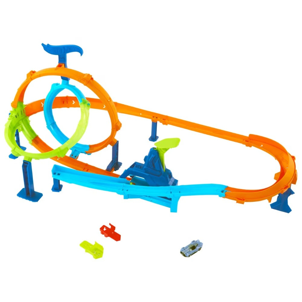 Mattel Hot Wheels Piste Looping Cyclone avec Voiture – 4A+