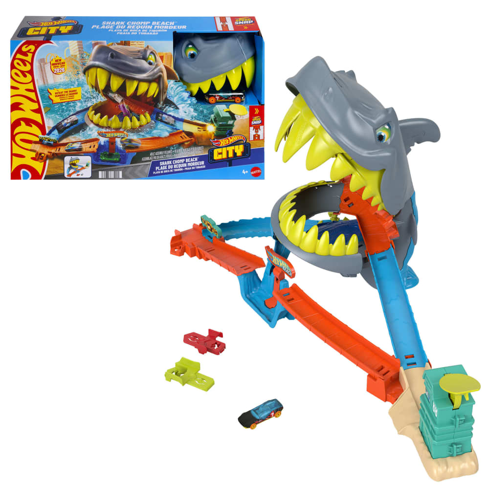 Mattel Hot Wheels City Bataille du Requin avec Voiture – 4A+