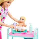 Mattel Barbie Coffret Pédiatre Poupée Blonde et 2 Bébés – 3A+