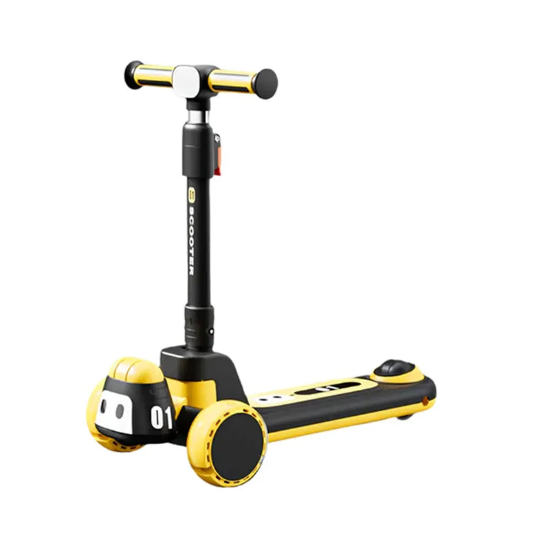 Trottinette Enfant avec Lumières LED et Musique Jaune- 3A+