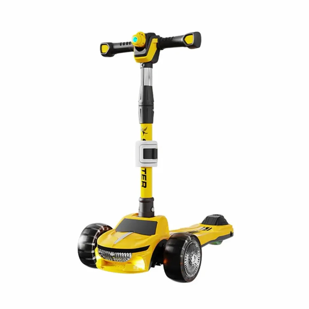 Trottinette Enfant 3 Roues Thème Voiture de Sport Jaune - 3A+