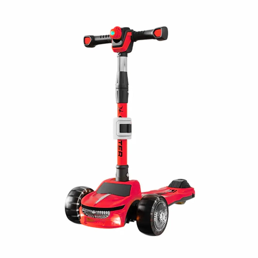 Trottinette Enfant 3 Roues Thème Voiture de Sport Rouge - 3A+