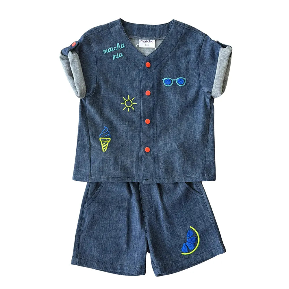 Maïcha Ensemble unisexe Tutto Bene Chemise et Short - 2 pièces