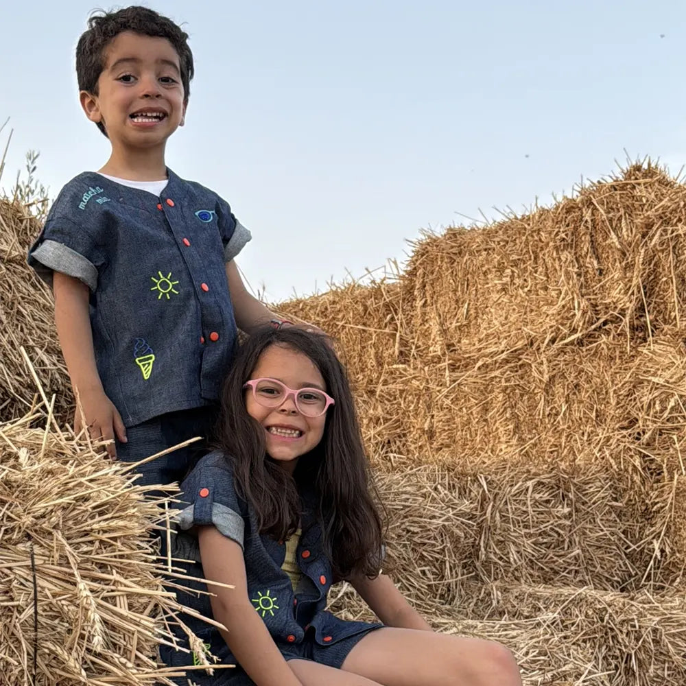 Maïcha Ensemble unisexe Tutto Bene Chemise et Short - 2 pièces