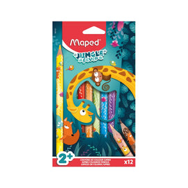 Maped 12 Crayons de Couleur Jumbo en Résine 