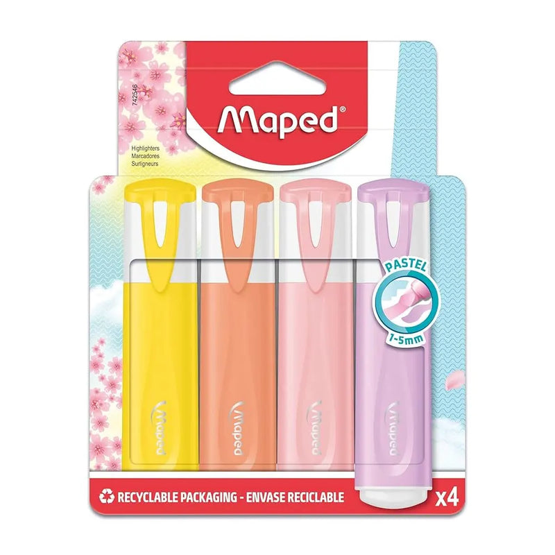 Maped Blister of 4 Classic Pastel Highlighters