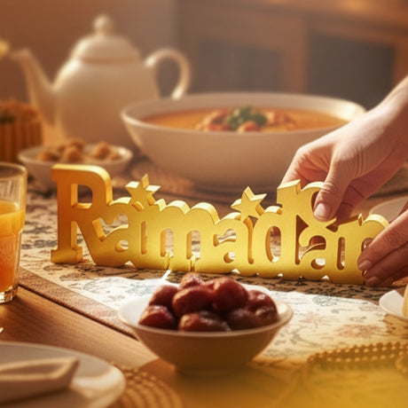 Décoration de table en bois Ramadan