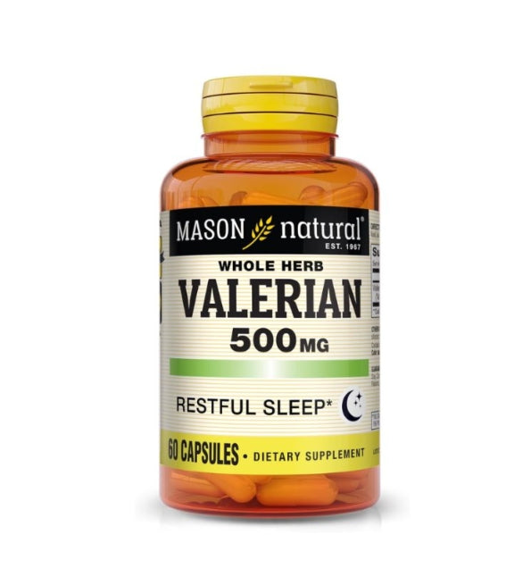 Mason Natural Whole Herb Valerian 500mg 60 capsules