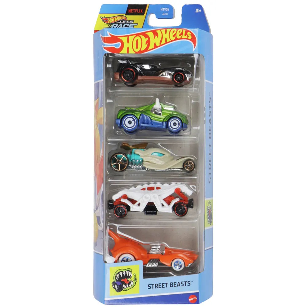 Mattel Pack de 5 Voitures Hot Wheels – Street Beasts