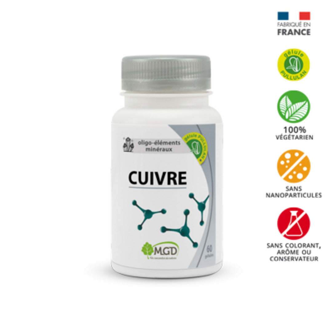 MGD Nature Cuivre 60 gélules – boîte du complément alimentaire
