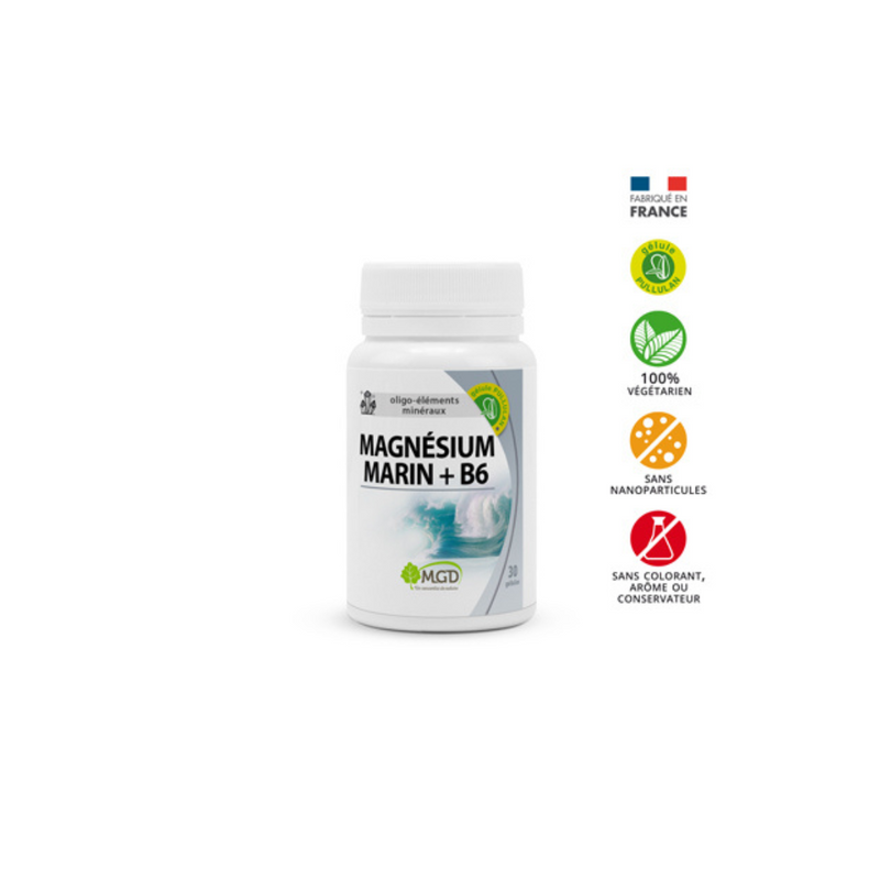 Mgd Magnesium marin +B6 30 Gelules