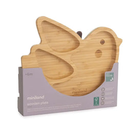 Miniland Assiette en Bois - Oiseau