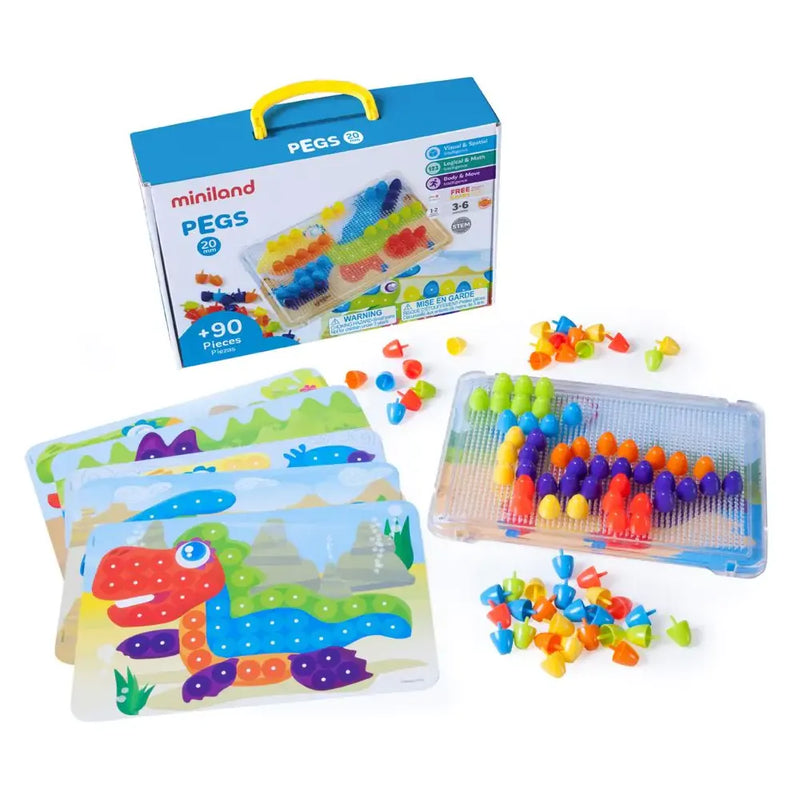 Miniland Pegs 20 mm - 90 Pieces - 3Y+