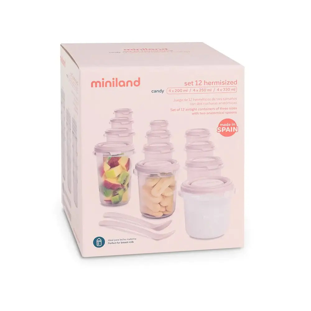 Miniland Set de 12 Pots de Conservation Candy 