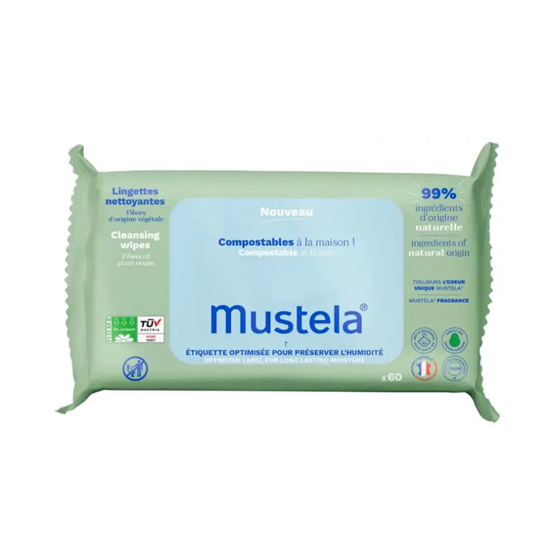 Mustela Lingettes Nettoyantes à l'Avocat BIO - 60 unités