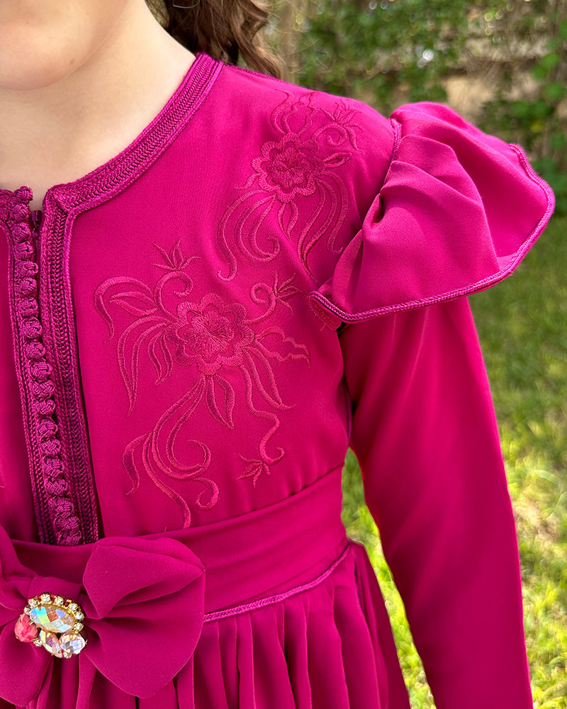 Caftan Pour Fille 3-10A - Rose Fushia