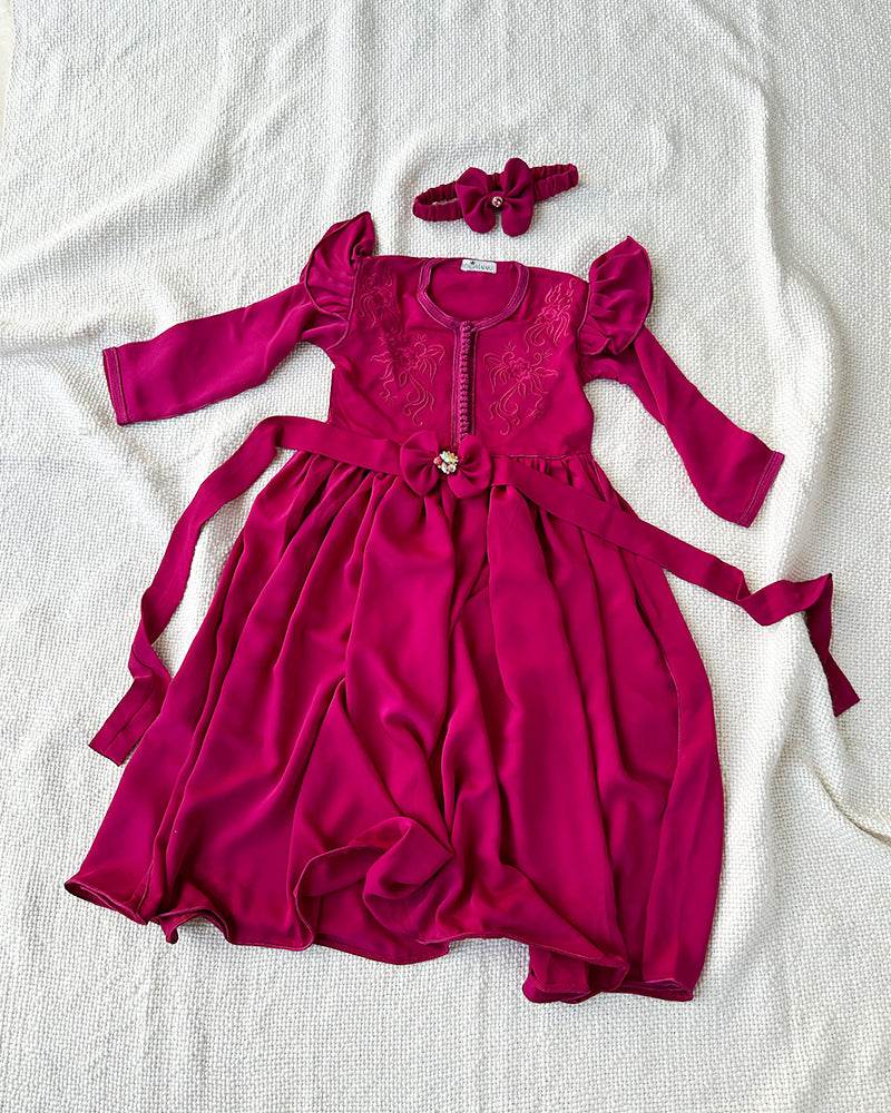 Caftan Pour Fille 3-10A - Rose Fushia