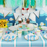 Decorative Baby Blue Tablecloth – 180 × 130 cm