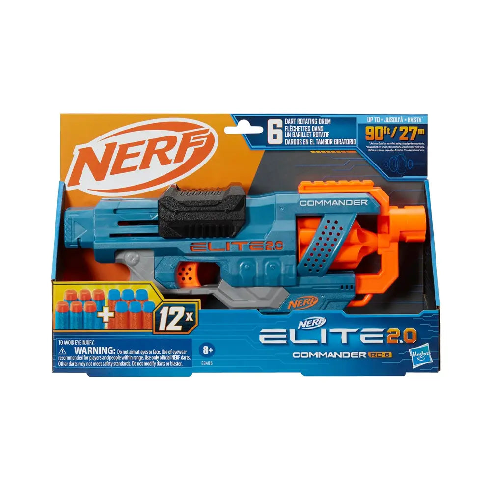 Nerf Pistolet à Flechettes Elite 2.0 Commander RD-6 -8A+