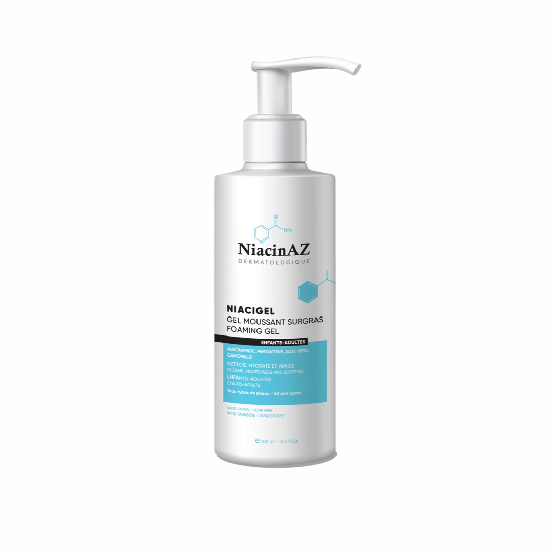 Flacon NiacinAZ Niacigel gel moussant surgras 400 ml