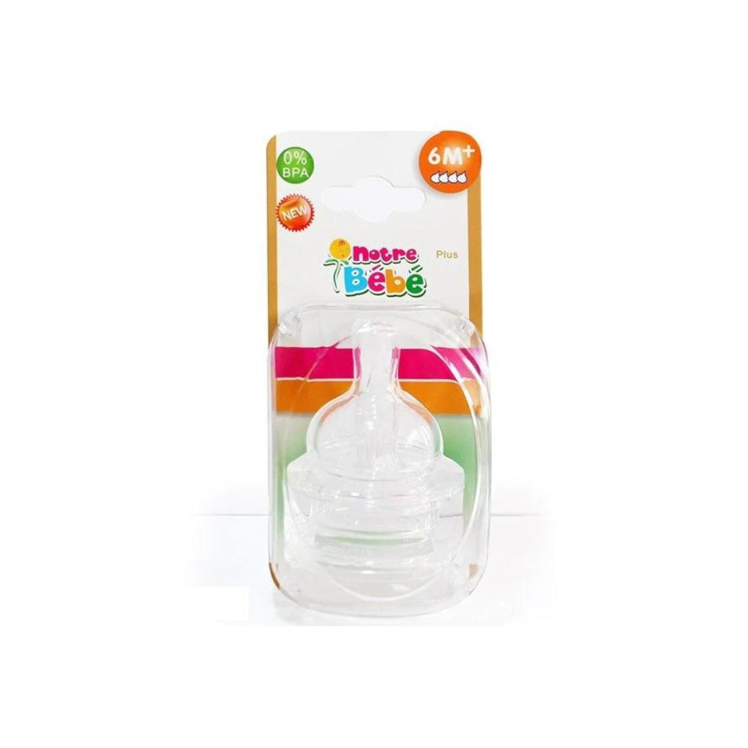 Notre Bébé lot de 2 tétines débit variable 6 mois+ – emballage