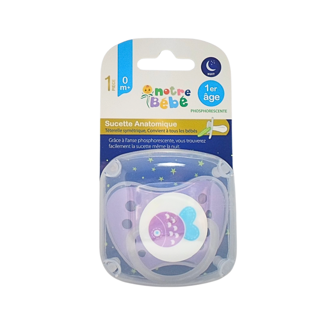 Notre Bébé sucette anatomique nuit 1er âge 0 m+ – produit