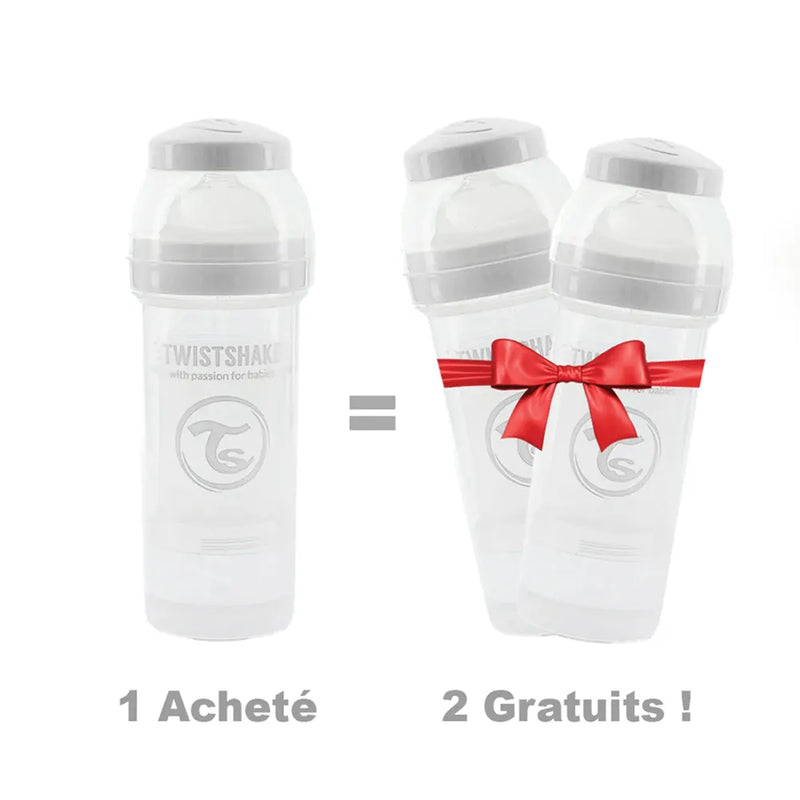 Offer: 1 Twistshake Anti-Colic Bottle 260ml - White = 2 Free!