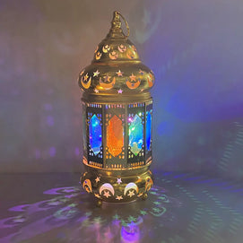 Ornement Lampe en Métal et Verre - Multicolore