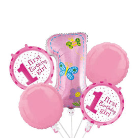 Pack 5 PiècesBallons 1er Anniversaire Fille