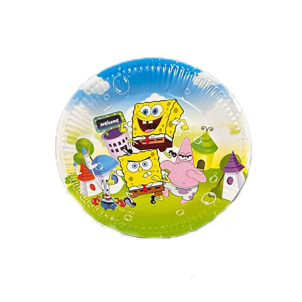 Pack de 10 Assiettes en Papier – Bob l'Éponge