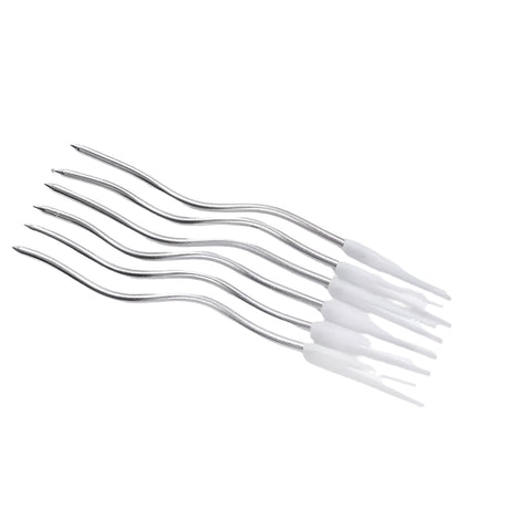 Pack de 6 Bougies Bouclées - Argentées