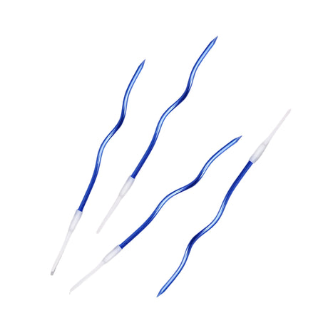 Pack de 6 Bougies Bouclées - Bleu Foncé