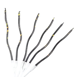 Pack de 6 Bougies Bouclées - Noir