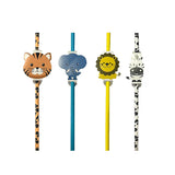 Animal Paper Straws 24 cm – 12 Pieces