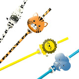 Animal Paper Straws 24 cm – 12 Pieces
