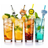 Animal Paper Straws 24 cm – 12 Pieces