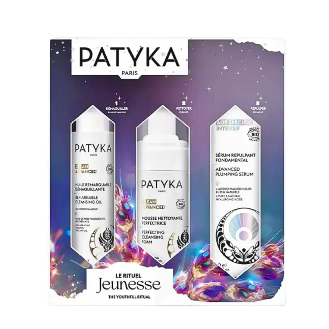 Coffret Patyka Le Rituel Jeunesse - huile, mousse et sérum repulpant