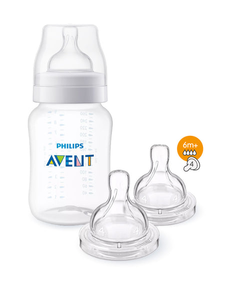 Offre : Philips Avent Biberon Anti-colic 260ml = 2 Tétines Anti-Colic 6M+ Offertes